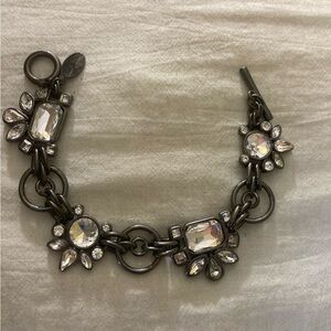 White House Black Market‎ Gun Metal Jeweled Bracelet